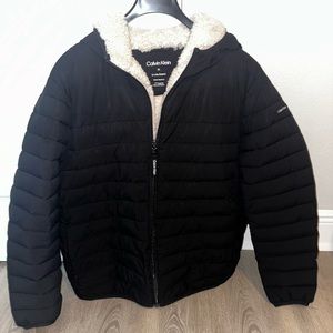Calvin Klein Sherpa Lined Hooded Puffer Jacket